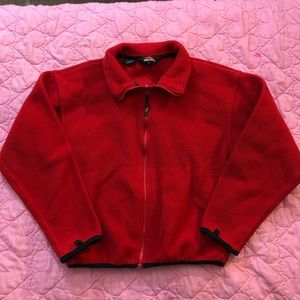 Vintage 90s Red Sierra Sport Fleece Full Zip Jacket